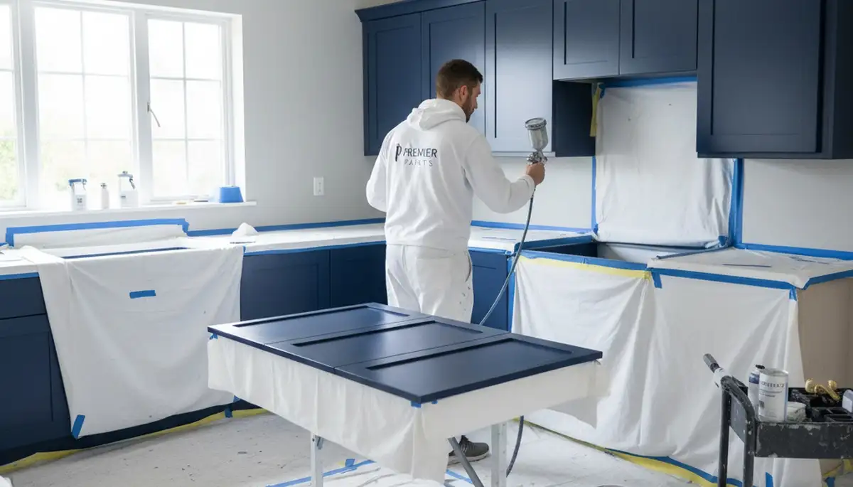 Professional cabinet painting in Fort Lauderdale FL kitchen by expert local painters