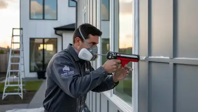 Professional caulking and sealing on Fort Lauderdale FL home exterior for weather protection