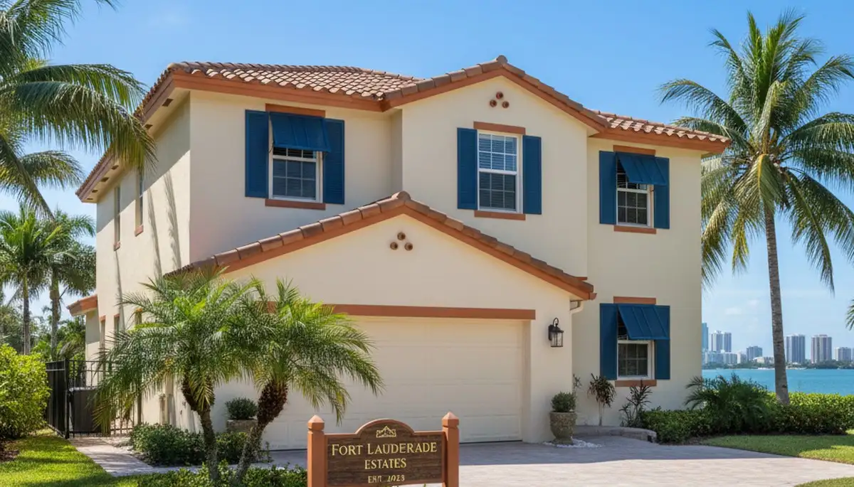 Freshly painted Fort Lauderdale FL home exterior with smooth, durable, weather-resistant finish