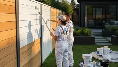 Professional fence painting in Fort Lauderdale FL with weather-resistant exterior paint finish