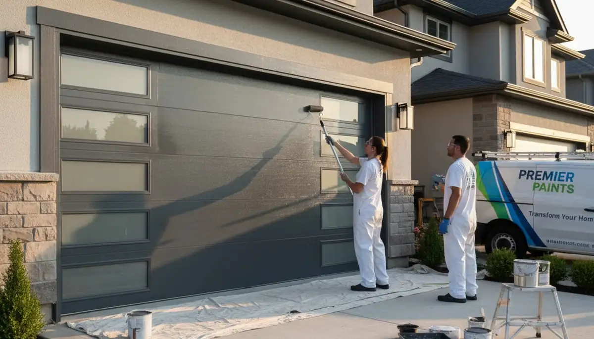 Professional garage door painting in Fort Lauderdale FL restoring curb appeal and weather protection