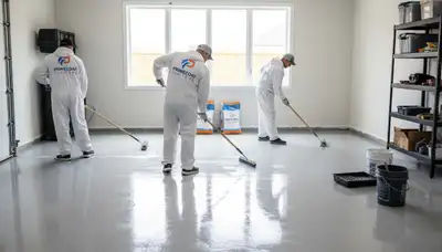 Professional garage floor coating in Fort Lauderdale FL with durable epoxy finish and glossy protection