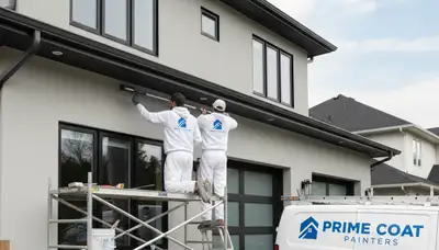 Professional gutter painting on a coastal home in Fort Lauderdale, FL by expert house painters