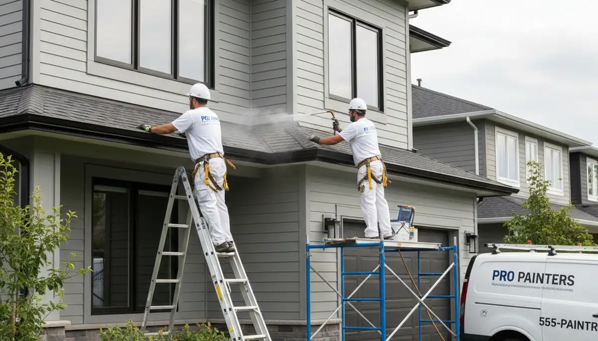 Professional gutter painting on coastal home in Fort Lauderdale, FL by expert house painters