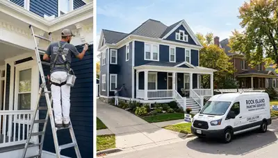 Professional house painters working on exterior home in Fort Lauderdale FL