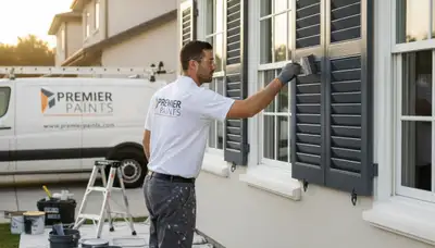 Professional painters refinishing exterior shutters in Fort Lauderdale, FL for lasting color and protection