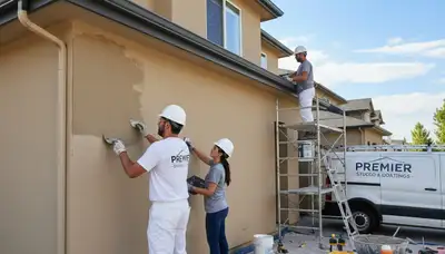 Professional stucco repair on Fort Lauderdale home exterior by expert painters restoring smooth finish