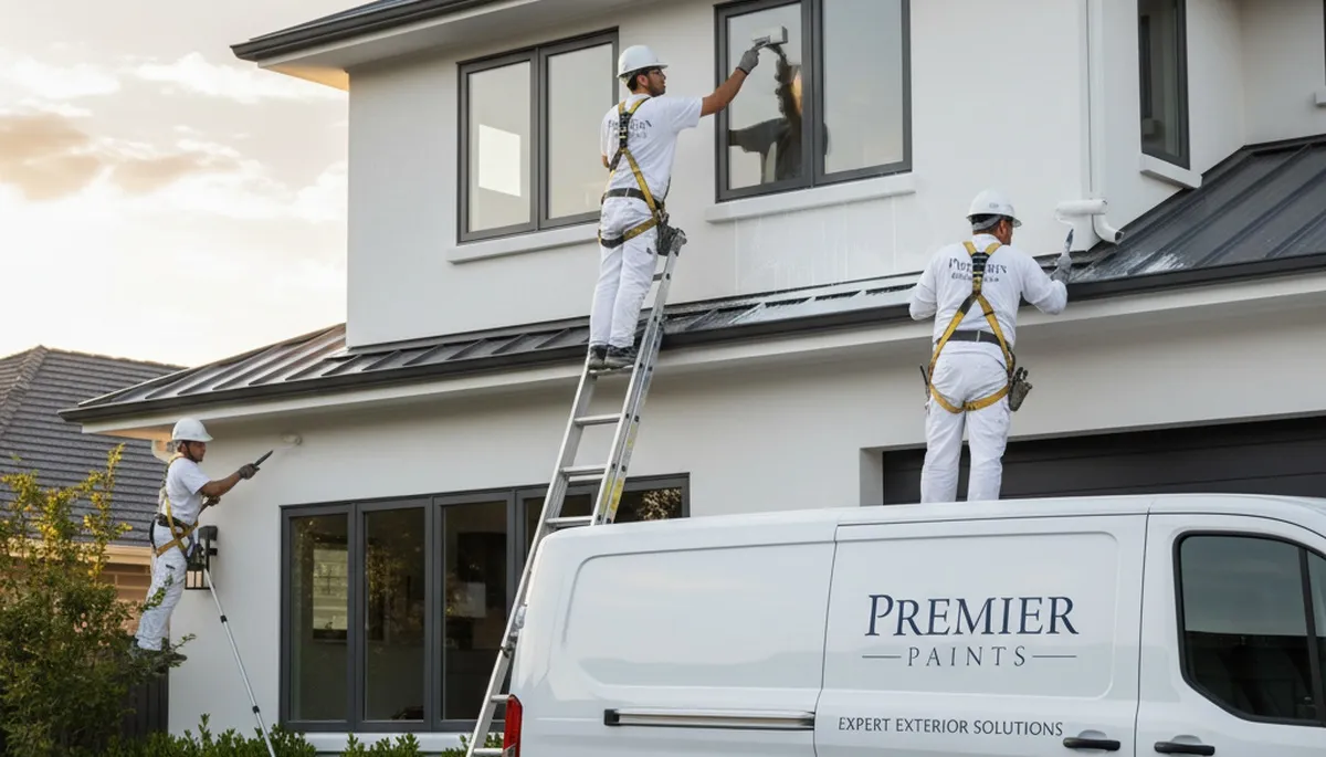 Professional trim and fascia painting on coastal home in Fort Lauderdale, FL by expert house painters