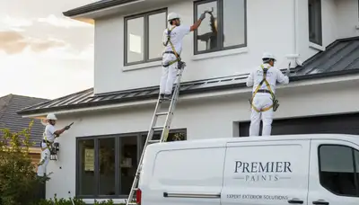 Professional trim and fascia painting on coastal home in Fort Lauderdale, FL by expert house painters