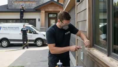 Professional wood rot repair on Fort Lauderdale FL home exterior by expert house painters